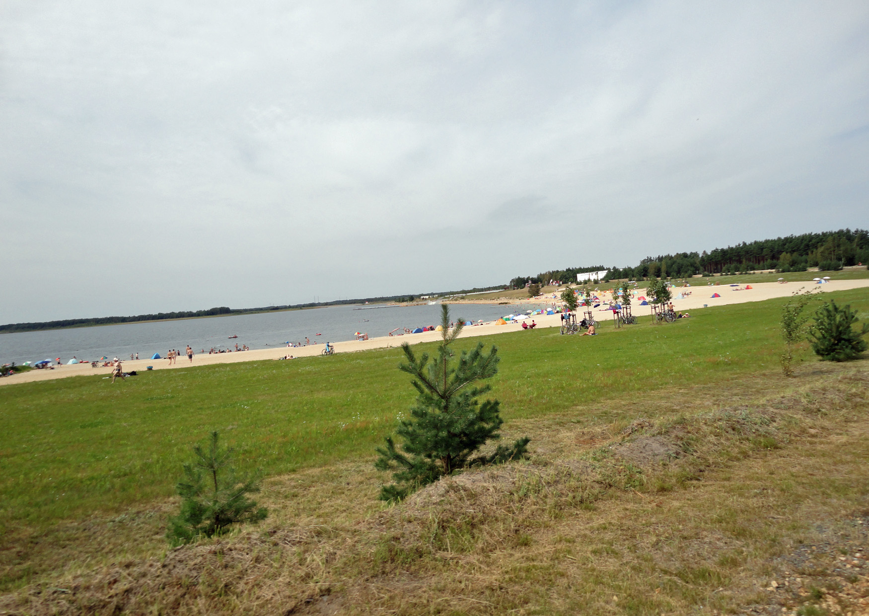 Der Bäralder See bei Boxberg im Jahr 2011, der Badestrand, beatch