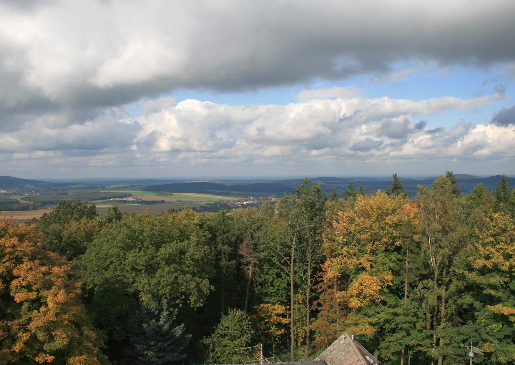 Schwedenstein der Blick vom Aussichtsturm nach Nordwesten