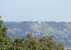 Blick auf den Elbhang bei Radebeul, Spitzhaus, Bismarckturm