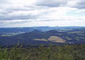 Aussichtpunkt auf dem Hohen Schneeberg blick Richtung Hopfenberg