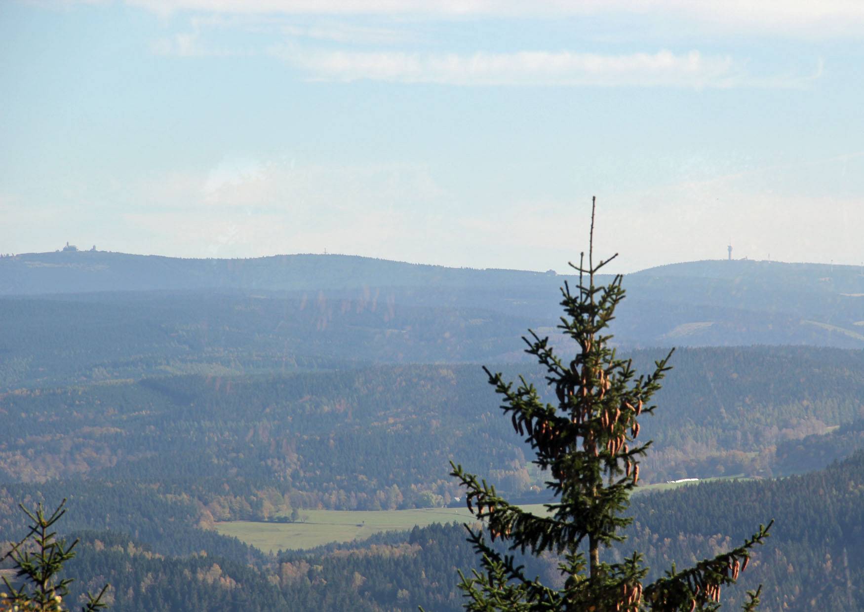 Aussicht Morgenleithe Richtung Fichtelberg